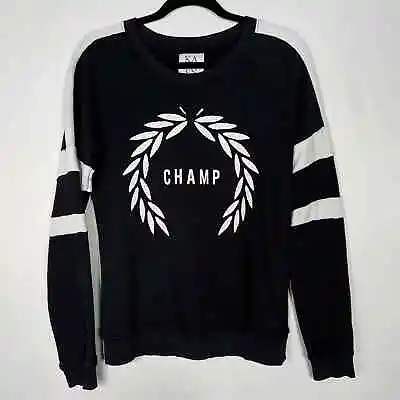 Zoe Karssen Womens Small S Black White Champ Sweatshirt Cotton Pullover Stripe • 50€