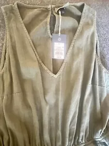 Universal Thread Women's Open Back Jumpsuit Casual Relaxed Wide Leg-Olive Large - Picture 1 of 9