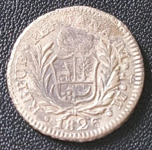 - PERU - LIMA - 1/2 REAL 1826 JM - SILBER - KM 144,1 - Bild 1 von 2