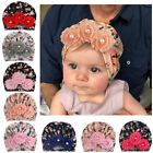 Kids Newborn Baby Girls Print Pearl Three Flower Cap Infant Elastic Beanie Hat