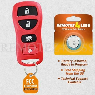 Keyless Entry Remote for 2002 2003 2004 2005 2006 Nissan Maxima Car Key Fob Red - Image 1 of 4