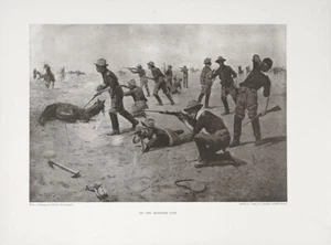 C. SCHREYVOGEL Antiker & seltener Druck von 1909 (aus meinem Bunkie) ON THE SKIRMISH LINE - Bild 1 von 1