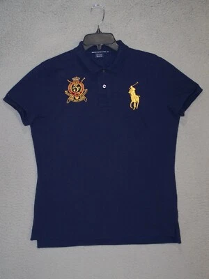 Ralph Lauren Polo Shirt Youth XL Blue County Riders Jockey Club Logo Unisex - Image 1 of 4