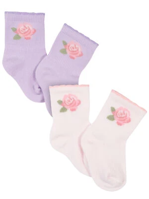 Gerber Modern Moments Baby Girls 2 Pack Wiggle Proof Socks Size 6-12 Months NEW - Image 1 of 4