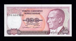 F.C. TURQUIA TURKEY , 100 LIRAS 1970 (1984) , S/C ( UNC ) , P.194 . - Picture 1 of 2