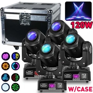 4PCS 120W RGBW Moving Head Light Gobo DMX Beam Spot Stage Lighting DJ Disco+Case - Picture 1 of 16