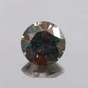 Beautifull Green Moissanite Round Loose Gemstone Cut Lab Created Diamonds 3.15Ct - Picture 1 of 6
