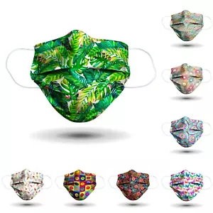 New Printed Pattern Face Mask Made From Bamboo & Polyester - Washable & Reusable - Picture 1 of 17