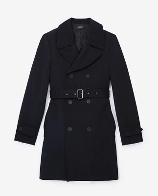 MWT The Kooples Men’s Navy blue trench Coat with quilted lining Size L $570 - Image 1 of 4