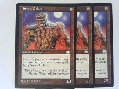2x Straw Golem	 Weatherlight - Magic the Gathering MTG Artifact - Image 1 of 2