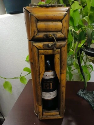 Bamboo and Metal Vtg Wine/Fav Cocktail Caddy. - Image 1 of 4