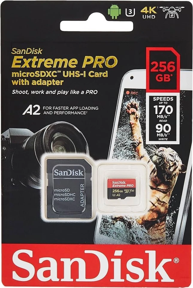 SanDisk Extreme PRO Micro SD Memory Card 256GB V30 GoPro - Image 1 of 1