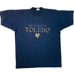 Camiseta Vintage Años 90 Universidad de Toledo Rockets Punto Único Hombre Grande - Imagen 1 de 2