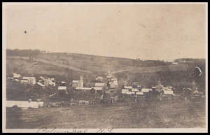 Columbus, Nueva York, vista de pájaro, condado de Chenango, foto postal real RPPC - Imagen 1 de 5
