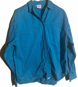 Jordache Turquoise Button Up Longsleeve Shirt Men’s Medium VTG - Picture 1 of 7