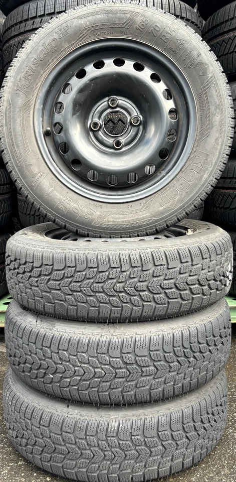 4 Orig VW Winterräder Stahl 165/70 R14 81T VW Up Skoda Citigo Seat Mii 1S0601027 - Bild 1 von 3