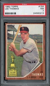 1962 Topps #154 Lee Thomas - Los Angeles Angels - PSA 7 NM