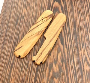 Scales Cover Handles Grips For Victorinox Scales Plus 91mm Natural Zebra Wood - Picture 1 of 11