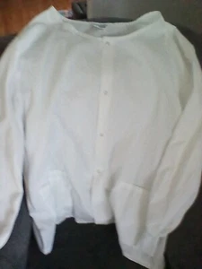Scrub Top / Jacket Medical Snap front, Long Sleeve EWC 3XL White NEW - Picture 1 of 5