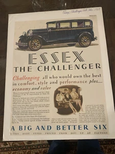 1929 Essex the Challenger Best in Comfort, Style and Performance Color Print Ad - Picture 1 of 1