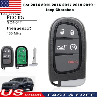 For 2014 2015 2016 2017 2018 2019 Jeep Cherokee Keyless Remote Smart Key Fob Foto 1 de 4