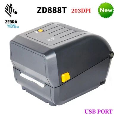 Zebra ZD888T USB Desktop Thermal Barcode Sticker Label Printer Replace GK888T - Image 1 of 4