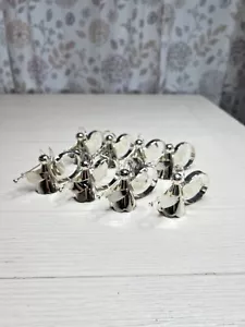 Vintage Set Of 8 Silver Plated Angel With Trumpet Napkin Rings 2.5” - Picture 1 of 6