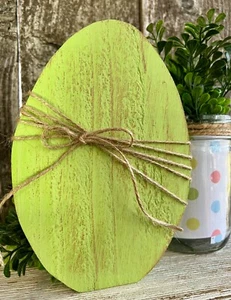 EASTER Egg Tiered Tray Farmhouse Decor Rustic Wood Spring Shelf Sitter HP 7" - Picture 1 of 9