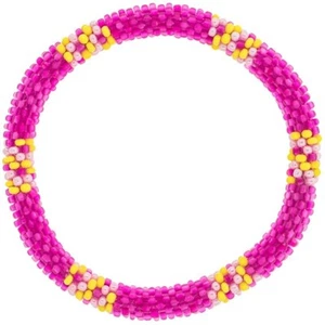 Aid Through Trade Roll-On® Bracelet "Pink Me Up" Glass Beads ~Made in Nepal~ - Picture 1 of 2