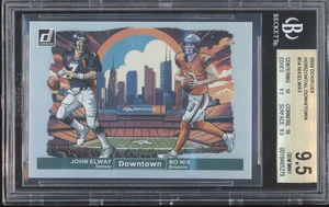 2024 Panini Donruss Downtown Duos #14 Bo Nix John Elway RC Gem Mint BGS 9.5 - Picture 1 of 2