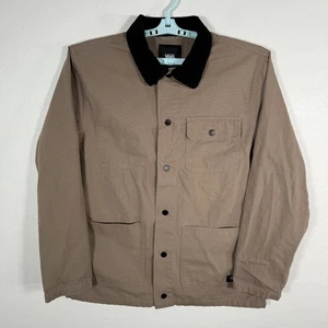 Vans Jacket Mens XL Brown Black Corduroy Collar Canvas Workwear Utility Skater - Picture 1 of 9
