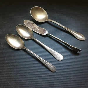 Vintage 60er Jahre Rogers & Vectors Co versilbert 3 Löffel & 1 Buttermesser - Bild 1 von 7