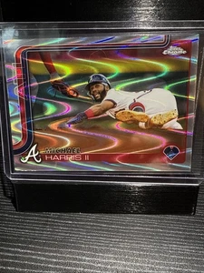 2025 Topps Chrome - Raywave Refractor - #230 Michael Harris II - Atlanta Brave - Picture 1 of 10