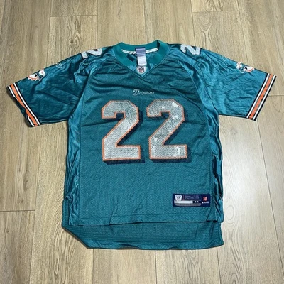 Винтажная мужская футболка Miami Dolphins Reggie Bush размер средний No22 на поле NFL - Изображение 1 из 4