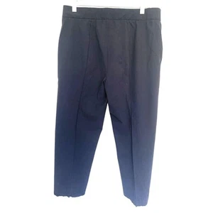 Lafayette 148 Wool Pants 10 Navy Gramercy Step Raw Hem Preppy Business Casual - Picture 1 of 9