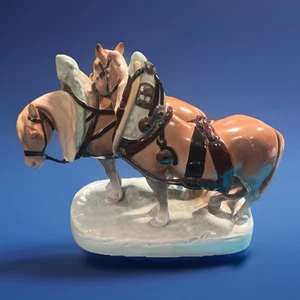 Royal Dux HORSES circa 1900 antigua estatua de porcelana de gran tamaño muy rara - Imagen 1 de 21
