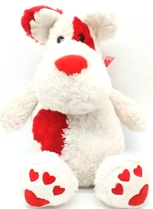 Large Puppy Dog Plush Stuffed Animal 15" Red White Love Bow Valentine Gift - Picture 1 of 9