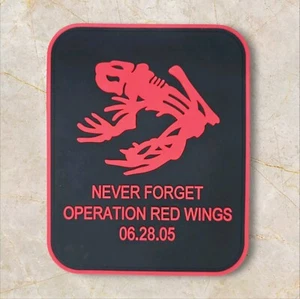 OPERATION RED WINGS NAVY SEAL DEVGRU TACTICAL BLACK RED  PVC HOOK MORALE PATCH - Picture 1 of 4