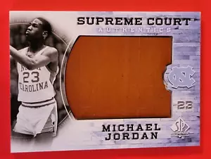 MICHAEL JORDAN NORTH CAROLINA GAME USED FLOOR RELIC PIECE 2010 SP AUTHENTIC MJ-6 - Picture 1 of 2