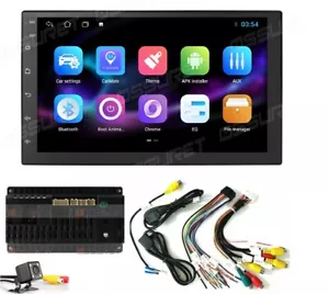 7"Backup Camera+GPS Double Din Car Stereo Radio No DVD Player Bluetooth with Map - Picture 1 of 12