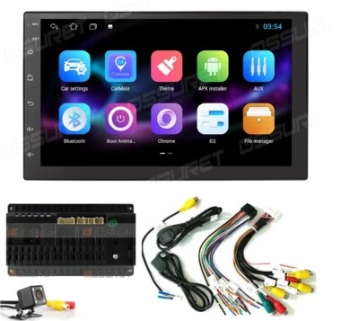 7"Backup Camera+GPS Double Din Car Stereo Radio No DVD Player Bluetooth with Map - Image 1 of 4