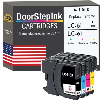 DoorStepInk Compatible Ink Cartridges for Brother LC61 B C M Y4PK-USA - Image 1 of 4