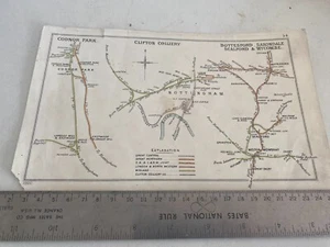 NOTTINGHAM BOTTESFORD MELTON MOBRAY CODNOR PARK LANGLEY RAILWAY MAP 1900 - Picture 1 of 6