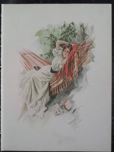 Relaxing Day In The Hammock Victorian Era Women Harrison Fisher 1907 - Picture 1 of 1