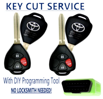 KEY CUT + SET UP TOOL + X2 Toyota 4Runner Yaris Rav4 2010-2016 HYQ12BBY G Chip - Image 1 of 4