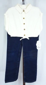 Girls 2 Piece Children's Place Skinny Jeans Wonder Nation Crop Top Set Sz 6/6X - Picture 1 of 5