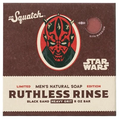 DR. SQUATCH Dr Squatch RUTHLESS RINSE Darth Maul Star Wars Mens 5oz Bar Soap Heavy Grit