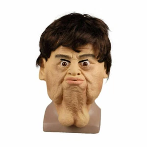 Face Mask Adult Penis Double Chins Funny Horror Halloween Masquerade Scary Mask - Picture 1 of 12