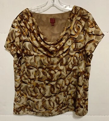 Blusa Colección 212 Para Mujer XL Capucha Cuello Gorra Manga Geométrica Boho Forrada Transparente Foto 1 de 4