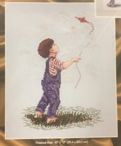 Boy with Kite #29-31 Janlynn Counted Cross Stitch Kit NOS ©1999 - Picture 1 of 5